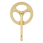Back of the Triclimb wooden arben top deck steering wheel accessory on a white background