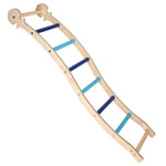 Triclimb blue wooden Wibli ladder climbing toy on a white background