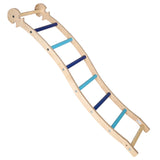 Triclimb blue wooden Wibli ladder climbing toy on a white background