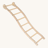 Triclimb wooden wibli ladder with natural unpainted rungs. Features Triclimb joints on one end of the ladder to hook onto a Triclimb wooden pikler climbing frame