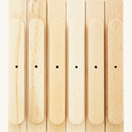 Bottom view of the Triclimb wooden natural Miri sticks showing the extended base where the stick can slot on top of the Triclimb Miri slide