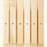 Bottom view of the Triclimb wooden natural Miri sticks showing the extended base where the stick can slot on top of the Triclimb Miri slide