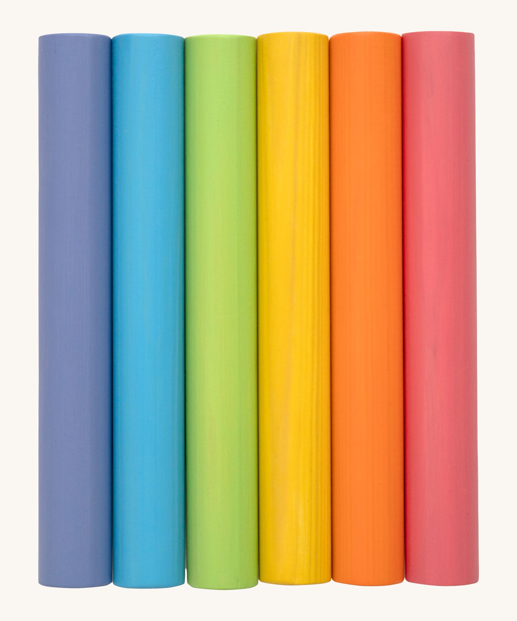 Triclimb wooden Miri stick features 6 pastel inspired coloured sticks including pink, orange, yellow, green, blue and purple that fit on the Triclimb wooden Miri slide.