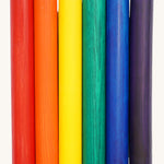 Triclimb wooden Miri stick features 6 rainbow inspired coloured sticks including red, orange, yellow, green, blue and purple  that fit on the Triclimb wooden Miri slide.