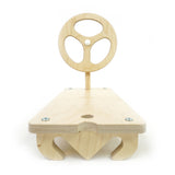 Close up of the Triclimb arben steering wheel attachment on the triclimb top deck on a white background