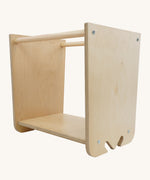 Triclimb wooden Arben twr. A base with 2 slots on each side that sits on top of the Triclimb pikler climbing frame. Features a flat base to sit or stand 2 tall side panels and rungs for holding