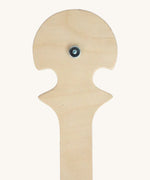 A close up of the Triclimb wooden Miri slide showing the joint detail on the end that can be hooked on a Triclimb pikler climbing frame