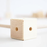 Wooden cube corner block from the Trigonos big start rainbow set