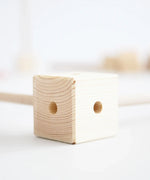 Wooden cube corner block from the Trigonos big start rainbow set