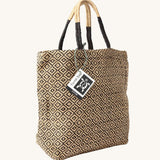 The Turtle Bags hand woven fair trade jute tote bag in a diamond pattern design