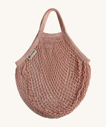 The Turtle Bags organic, fair trade cotton string grocery shopping reusable bag in blush pink