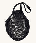 The Turtle Bags organic and fair trade cotton string bag for grocery shopping - in black