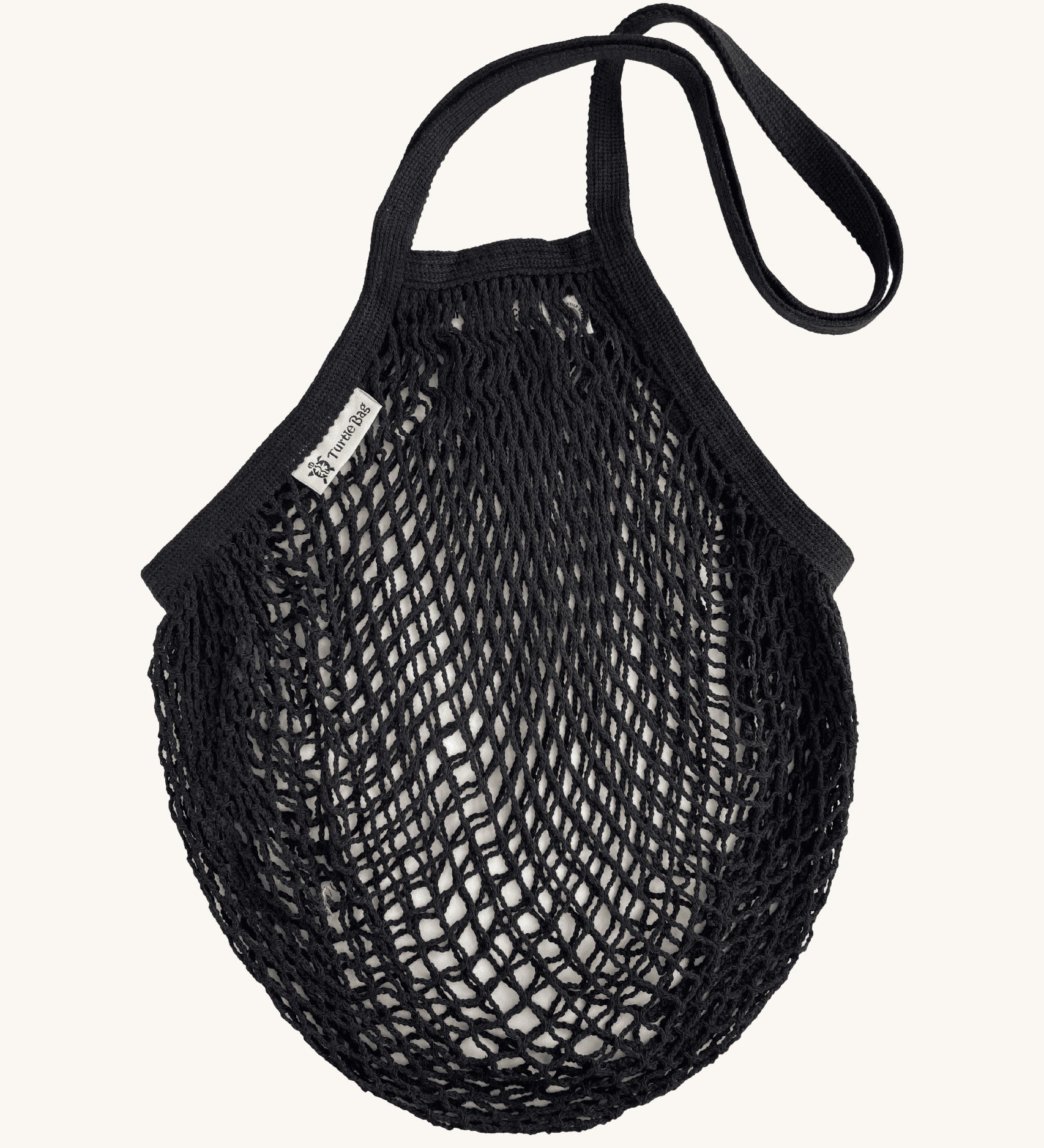 The Turtle Bags organic and fair trade cotton string bag for grocery shopping - in black