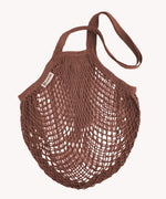 The Turtle Bags organic and fair trade cotton string bag for grocery shopping - in a vegetable dyed botanic truffle brown colour