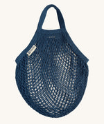 The Turtle Bags organic, fair trade cotton string grocery shopping reusable bag in petrol blue