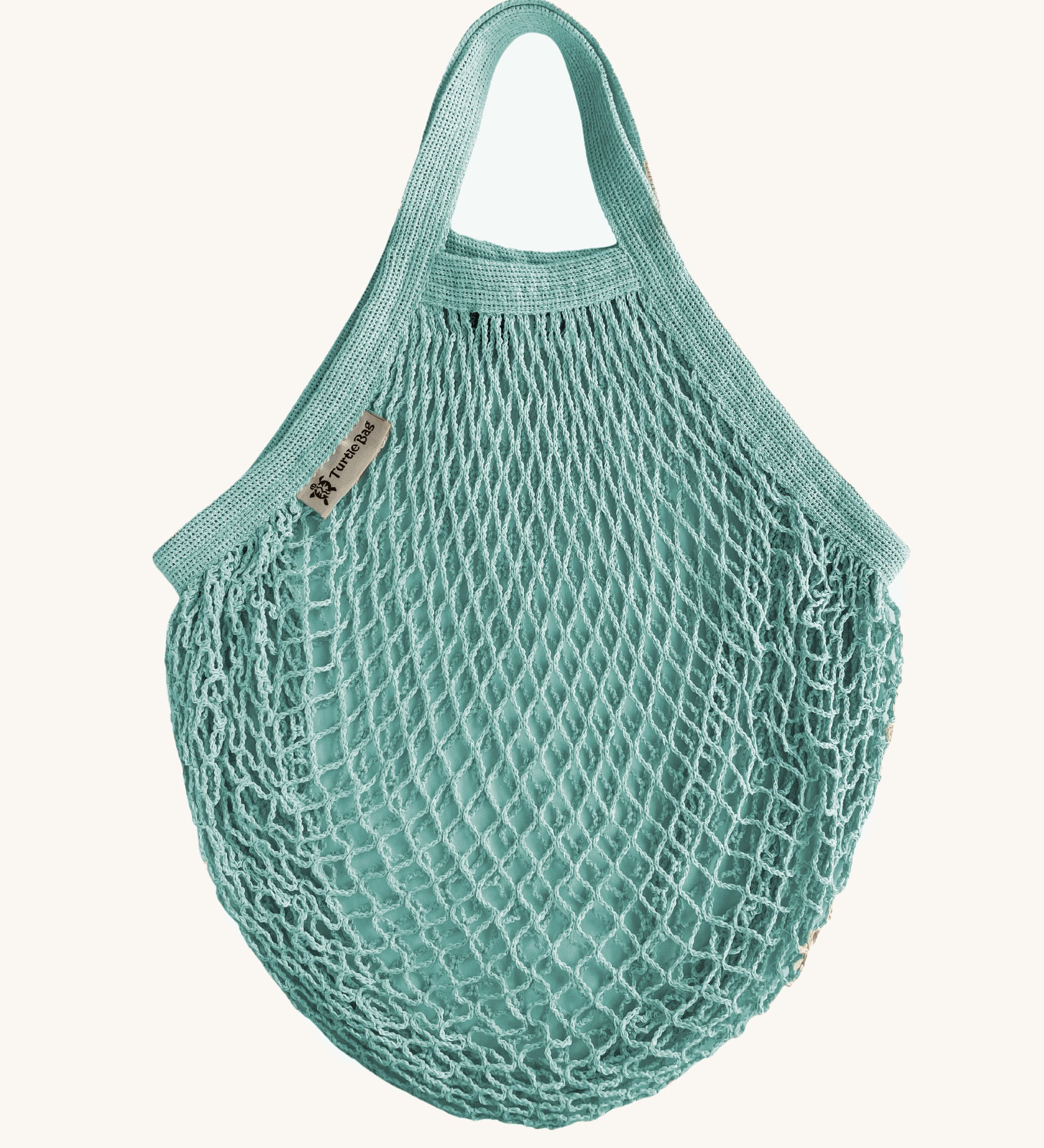 The Turtle Bags organic, fair trade cotton string grocery shopping reusable bag in duck egg