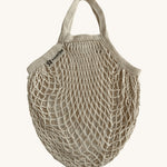 The Turtle Bags fair trade and organic cotton string net produce bag for grocery shopping, in natural beige
