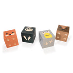 Uncle Goose eco-friendly wooden forest cubeling toy blocks laid out on a white background