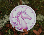 Vah Arabella Unicorn Wooden Shield pictured outdoors placed on grass