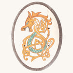Vah Celtic Cormac Dragon Wooden Shield pictured on a plain background