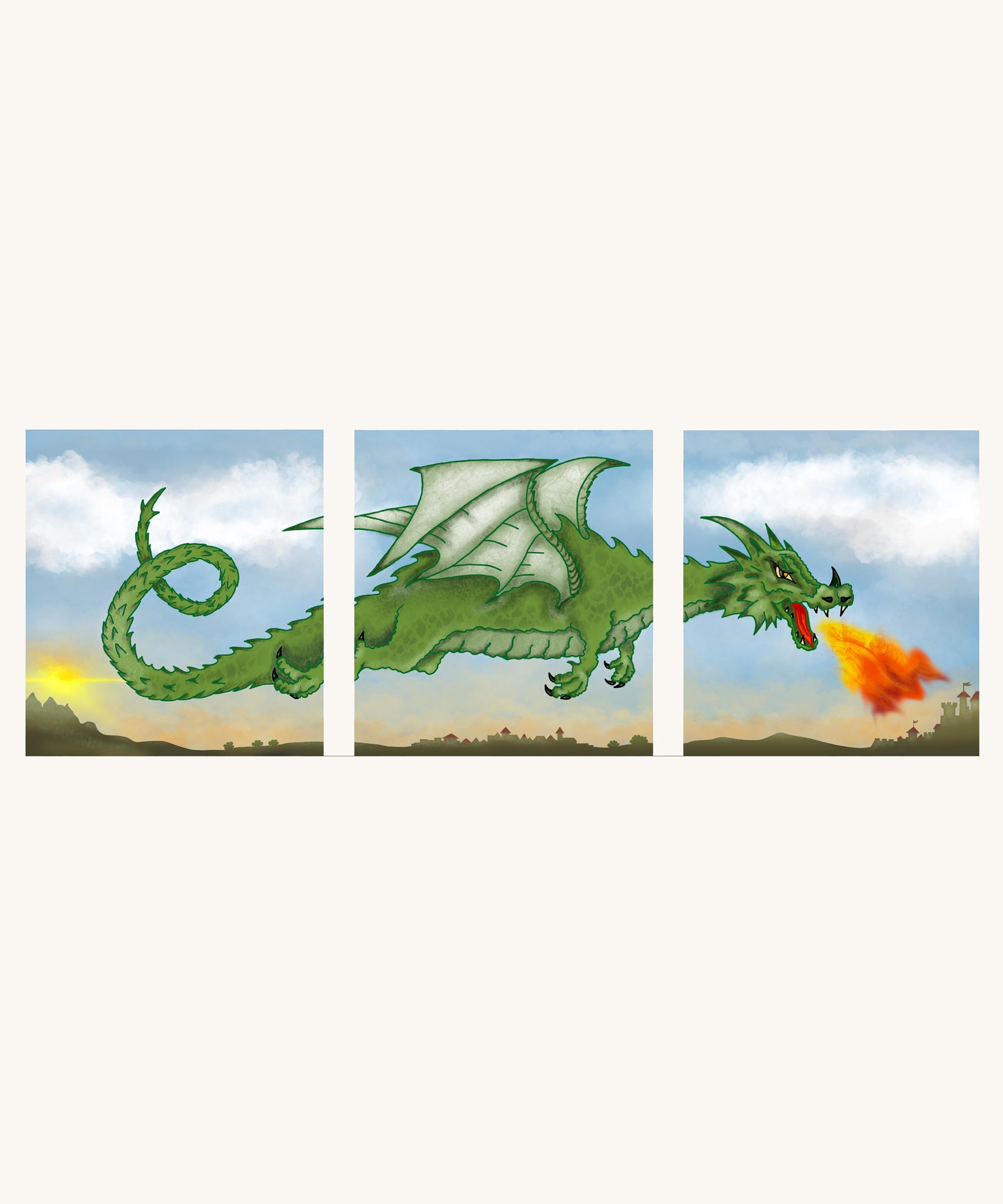 A Vah Wooden green Dragon Target Trio for Safety Arrows. 