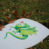 Vah Green Dragon Creative Wooden Shield pictured placed on grass outdoors