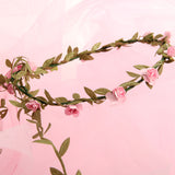vah pink flower crown pictured on a pin colored voile material