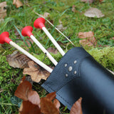 Vah Quiver For Long Arrows with red ripped safety arrows inside