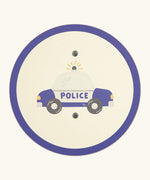 Vah wooden mini Tom traffic shield showing a blue police car and rim