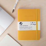 Vent for Change yellow colour recycled leather lined notebook