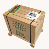 Walachia Vario Box & Fort Building Set 450 Pieces. The blocks are supplied in a large wooden storage case. This modular wooden building block system is perfect for those who enjoy a challenge. The sets are available in various sizes at Babipur. 