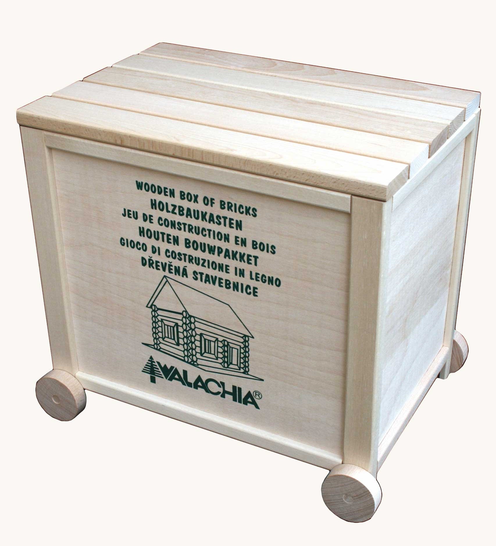 Walachia Vario Massive Box Wooden Building Set containing 418 Pieces.  This modular wooden building block system is perfect for those who enjoy a challenge. The sets are available in various sizes at Babipur.  