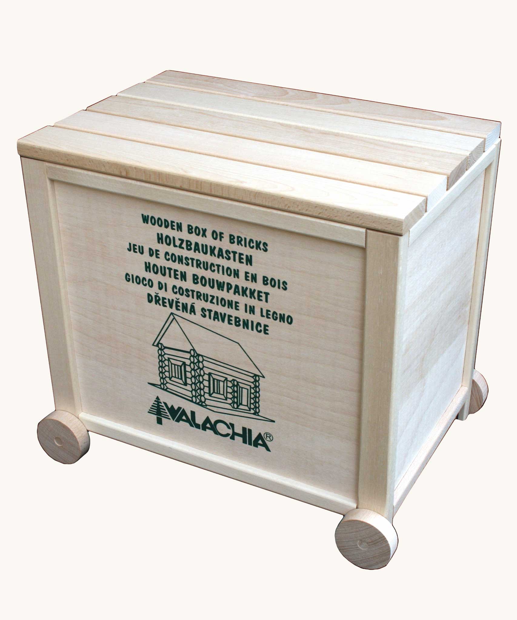 Walachia Vario Massive Box Wooden Building Set containing 418 Pieces.  This modular wooden building block system is perfect for those who enjoy a challenge. The sets are available in various sizes at Babipur.  