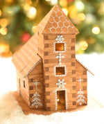 A beautifully festively decorated WALACHIA Church Hobby kit. The natural wood grain shows through on all wooden pieces and is decorated with white painted roof tiles