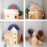 A beautiful shelf display with the WALACHIA hobby kits. Each building has been patiently crafted