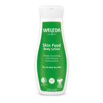 Weleda 200ml skin food body lotion on a white background