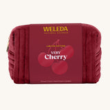Weleda Very Cherry Gift Set. This limited edition gift set comes with a luxury shower cream, hand cream and a lip balm all in a red coloured make up bag. Weleda have a range of luxurious, natural skin care items available at Babipur. 