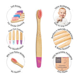Wild & Stone Children's Bamboo Toothbrush - 4 Pack - Candy