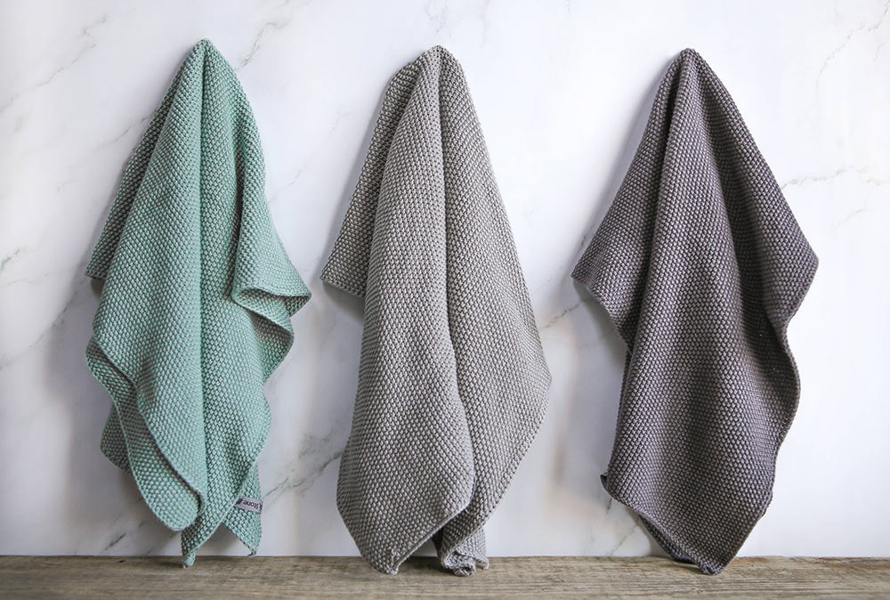 Essuie-Mains En Coton Biologique Wild & Stone - Serviette Cuisine Écologique Absorbante, Vert Mousse