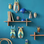  3D Wall Art. A colourful 3D Arts and Crafts beetle in shades of yellow