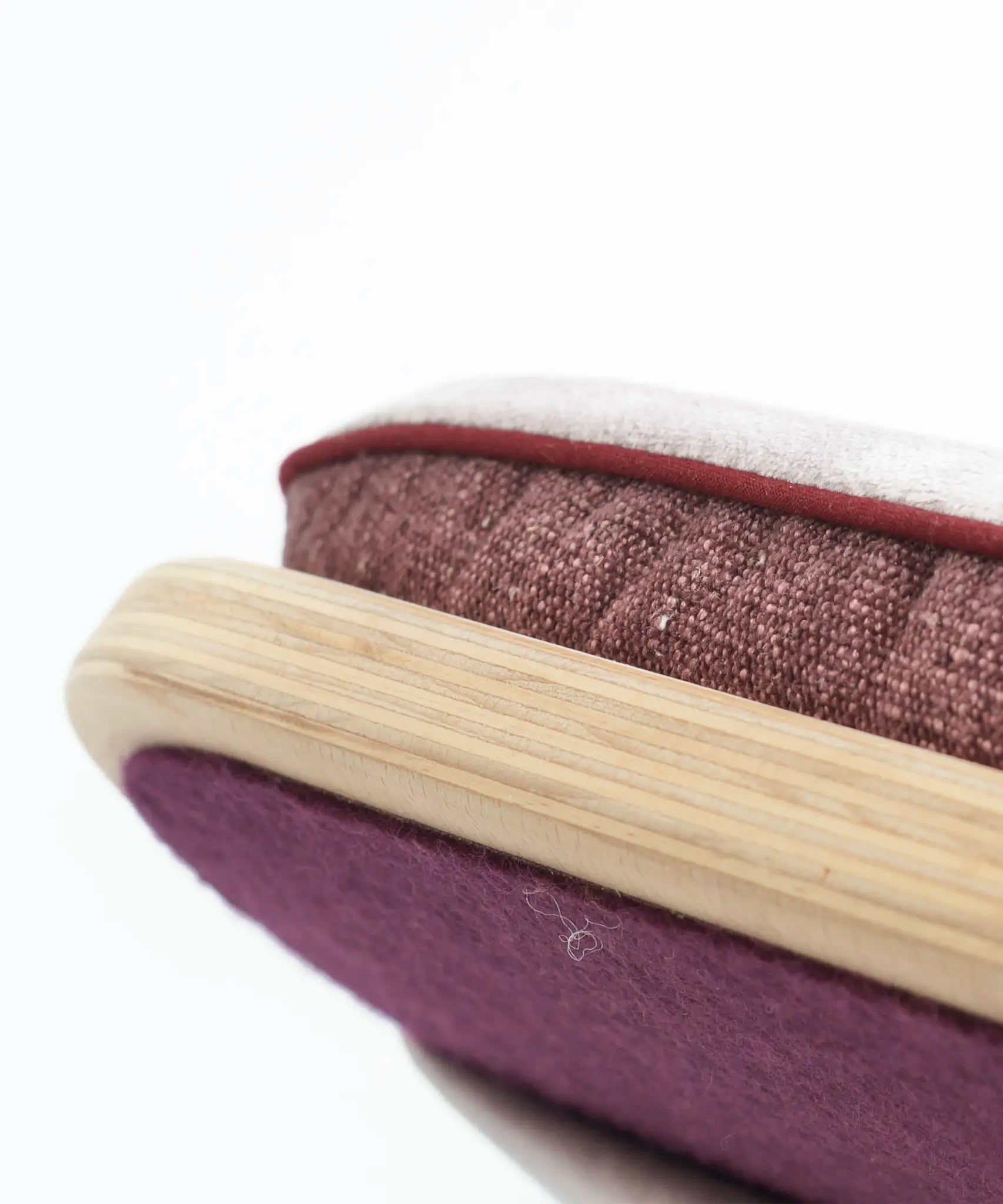 Wobbel XL board deck in amethyst showing fabric texture 