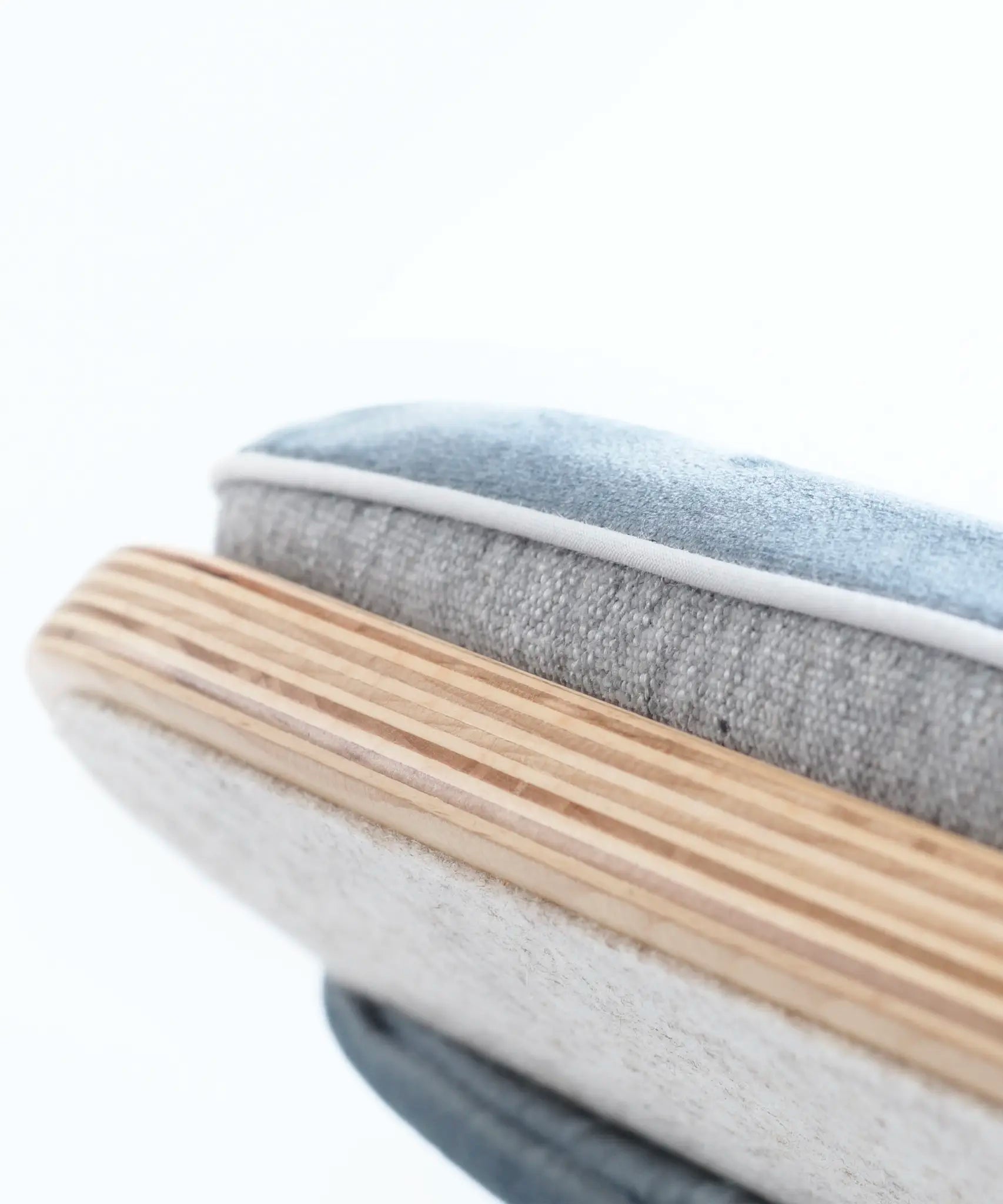 Wobbel XL board deck in aquamarine showing fabric texture 