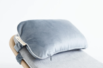 The original Wobbel Board pillow accessory in velvety aquamarine blue