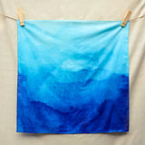 Wonderie organic cotton plain play cloth in azure blue.