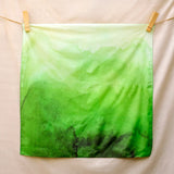 Wonderie organic cotton plain play cloth in juniper green. Ombre effect colour.  