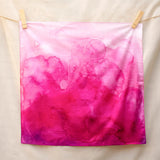 Wonderie organic cotton plain play cloth in orchid pink. Ombre effect colour.  