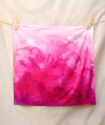Wonderie organic cotton plain play cloth in orchid pink. Ombre effect colour.  