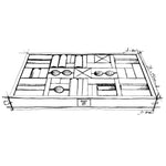 An illustrated drawing of the Wooden Story 54 Natural Blocks set.