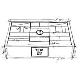 An illustrated drawing of the Wooden Story 63 Extra Large natural blocks in a tray set. 