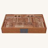 Wooden Story 72 XL Peace & Love Blocks on a plain background. 